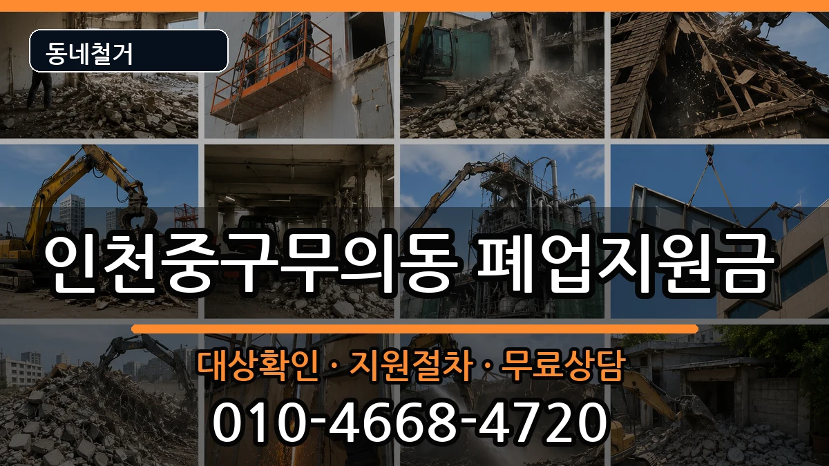 인천중구무의동 폐업지원금 인천중구무의동 폐업지원금 현장 처리 안내 이미지 1