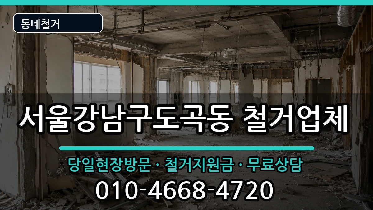 서울강남구도곡동 철거 현장 처리 안내 이미지 1