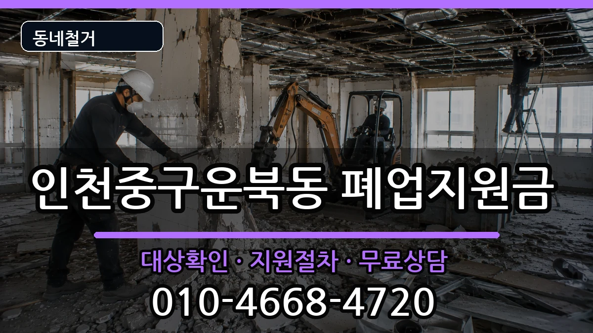 인천중구운북동 폐업지원금 인천중구운북동 폐업지원금 현장 처리 안내 이미지 2