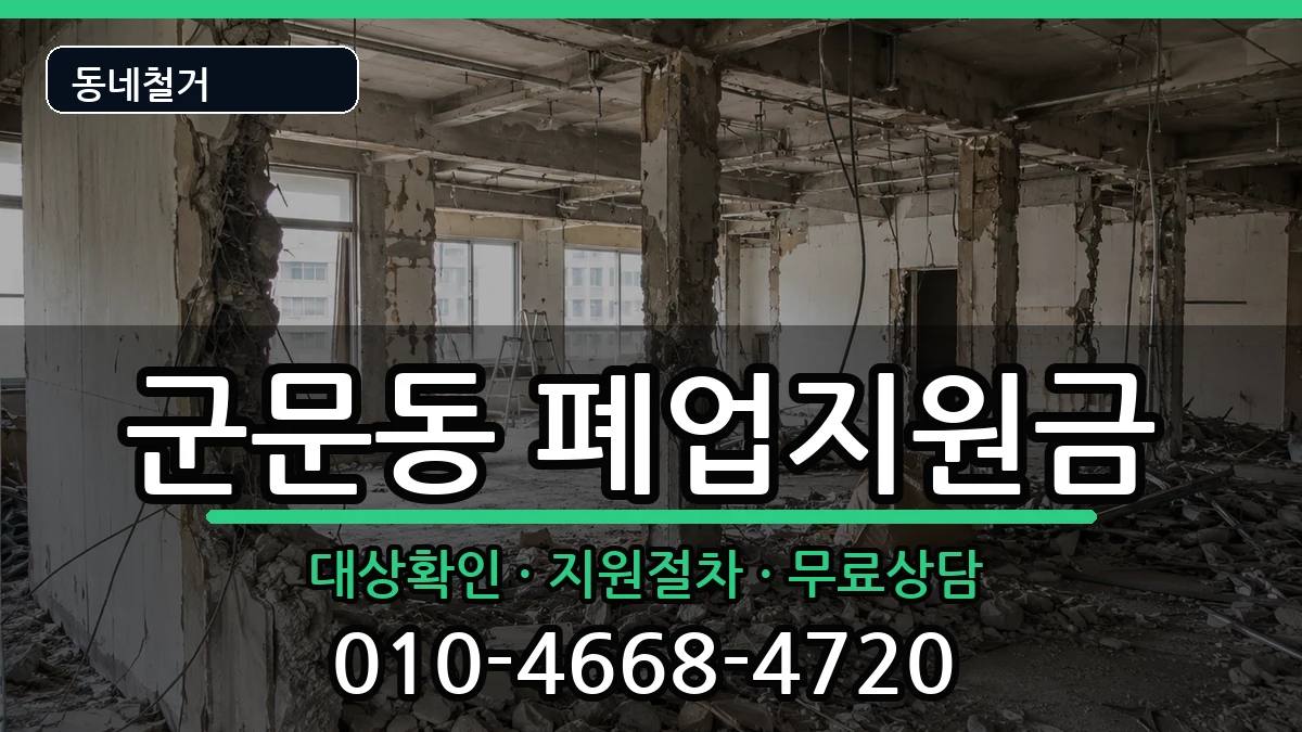 경기평택시군문동 폐업지원금 경기평택시군문동 폐업지원금 현장 처리 안내 이미지 1