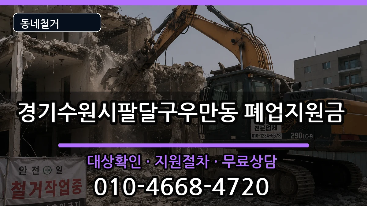 경기수원시팔달구우만동 폐업지원금 경기수원시팔달구우만동 폐업지원금 현장 처리 안내 이미지 2