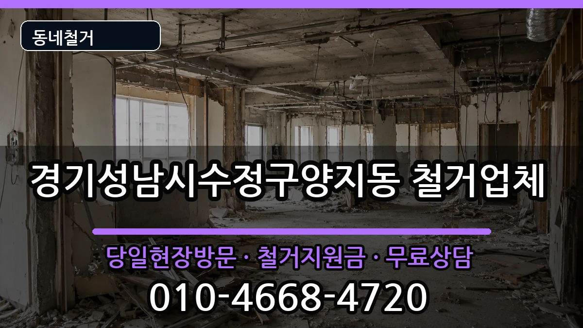 경기성남시수정구양지동 철거 경기성남시수정구양지동 철거 현장 처리 안내 이미지 1