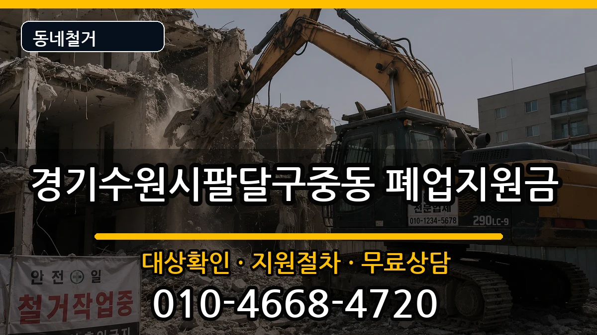 경기수원시팔달구중동 폐업지원금 현장 처리 안내 이미지 2