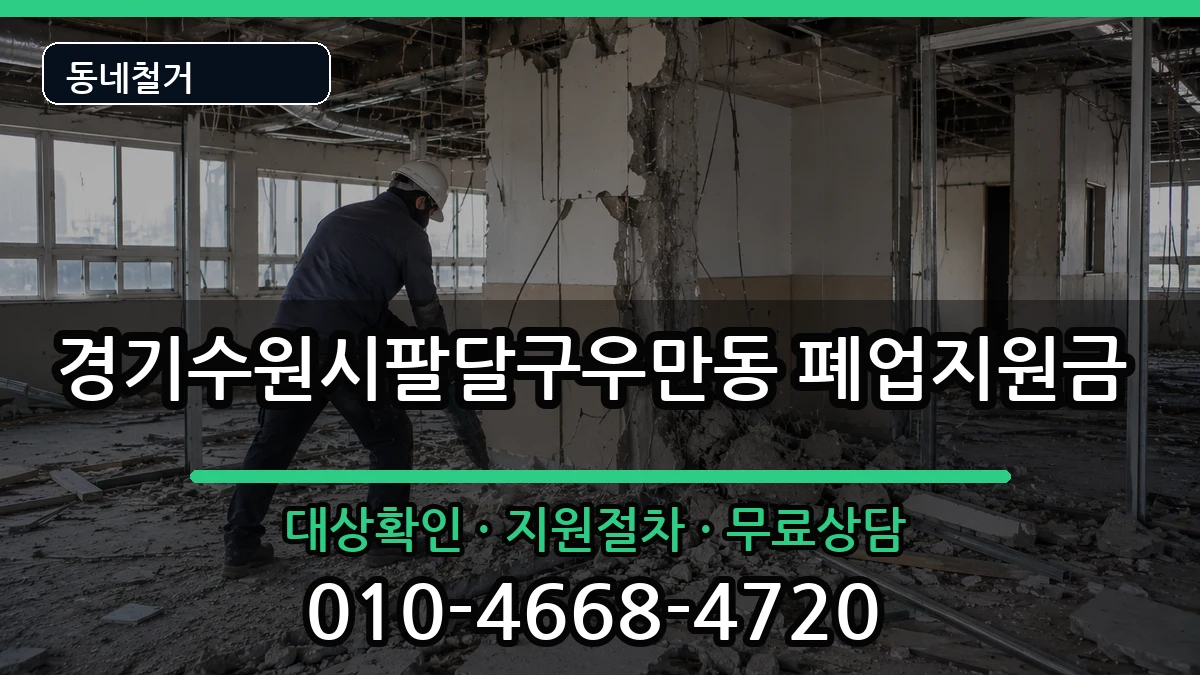 경기수원시팔달구우만동 폐업지원금 경기수원시팔달구우만동 폐업지원금 현장 처리 안내 이미지 3