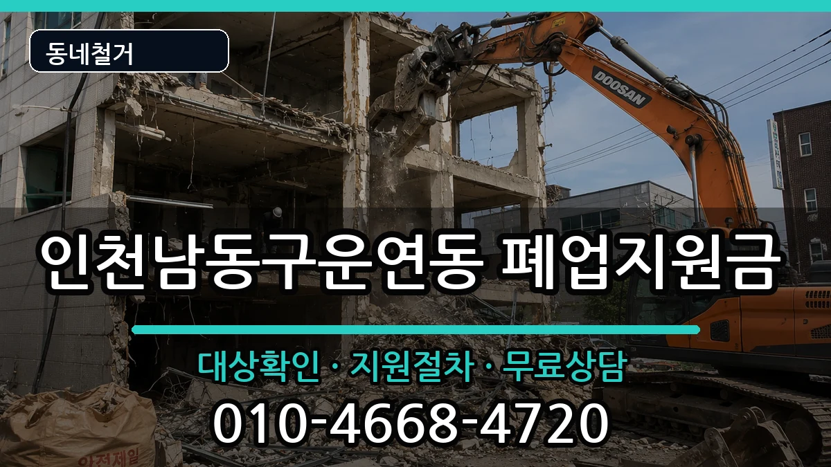 인천남동구운연동 폐업지원금 인천남동구운연동 폐업지원금 현장 처리 안내 이미지 2