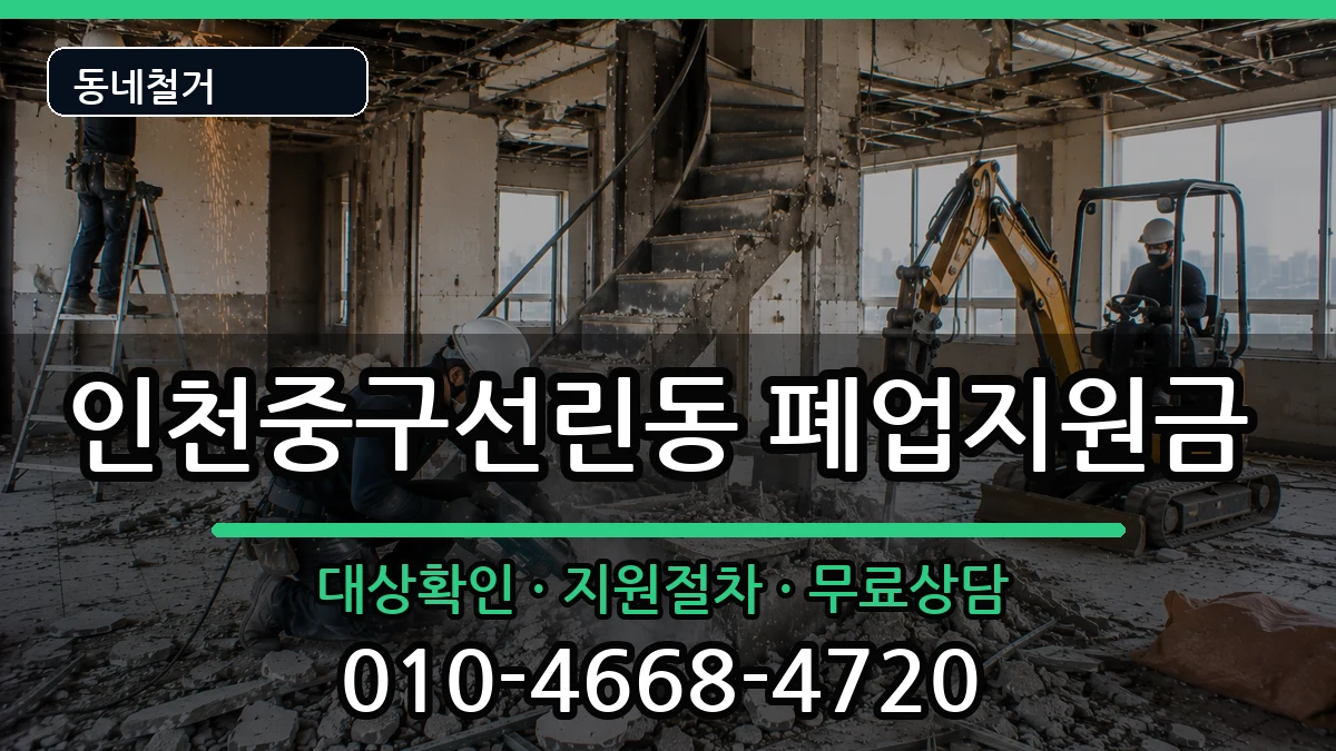 인천중구선린동 폐업지원금 현장 처리 안내 이미지 1