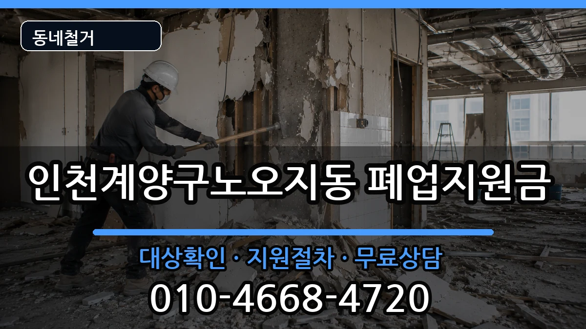 인천계양구노오지동 폐업지원금 현장 처리 안내 이미지 1