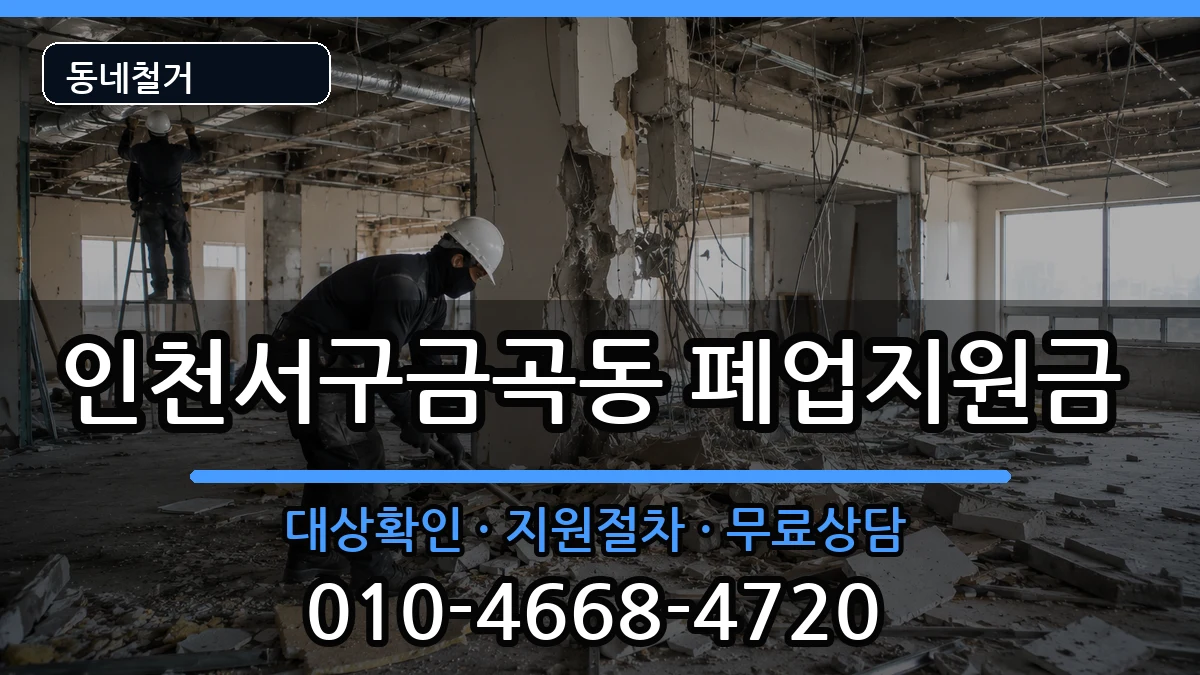 인천서구금곡동 폐업지원금 인천서구금곡동 폐업지원금 현장 처리 안내 이미지 3