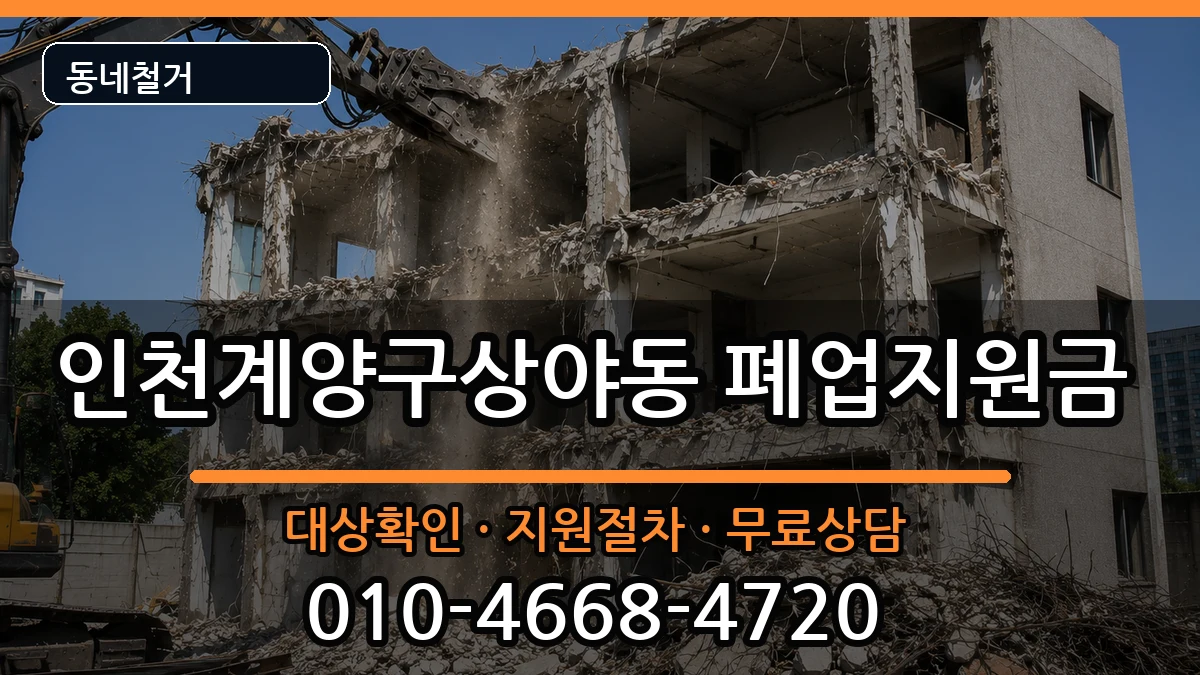 인천계양구상야동 폐업지원금 현장 처리 안내 이미지 3