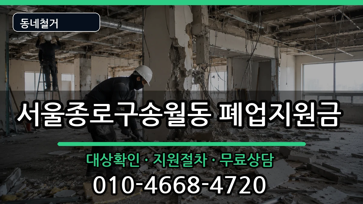 서울종로구송월동 폐업지원금 서울종로구송월동 폐업지원금 현장 처리 안내 이미지 2