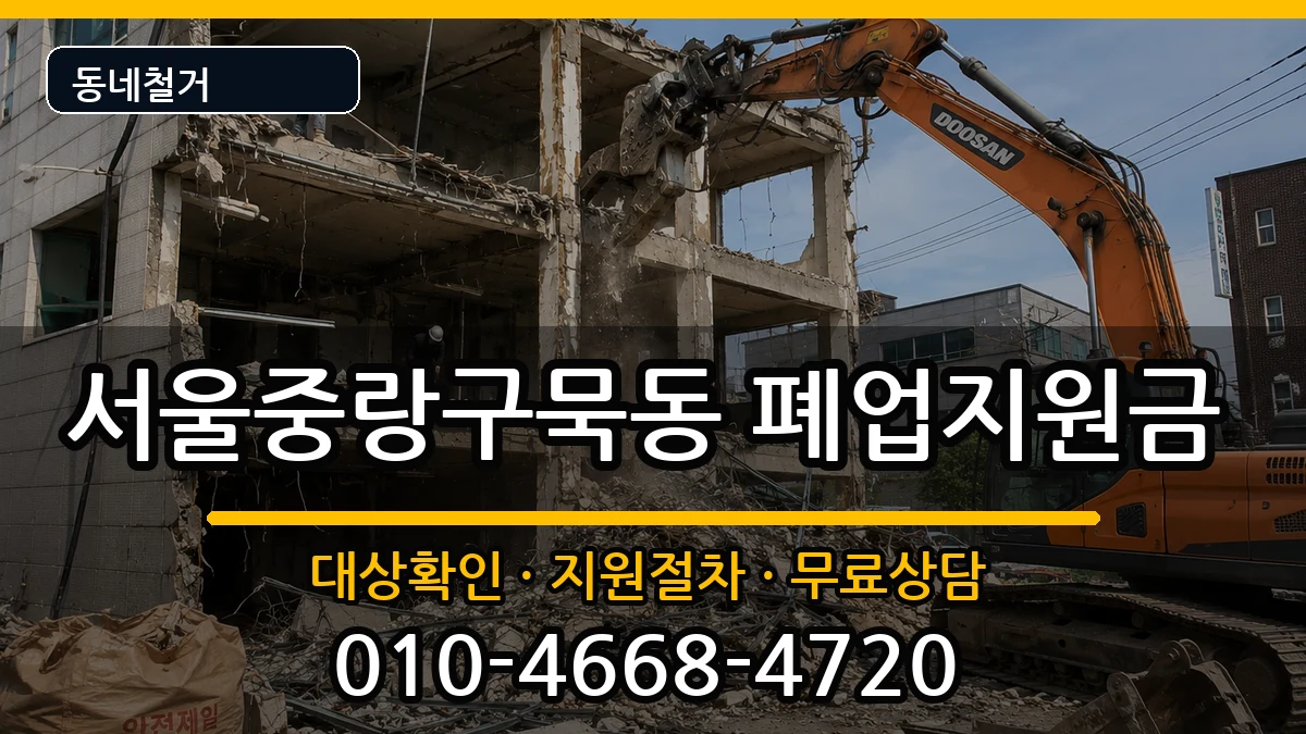 서울중랑구묵동 폐업지원금 서울중랑구묵동 폐업지원금 현장 처리 안내 이미지 2