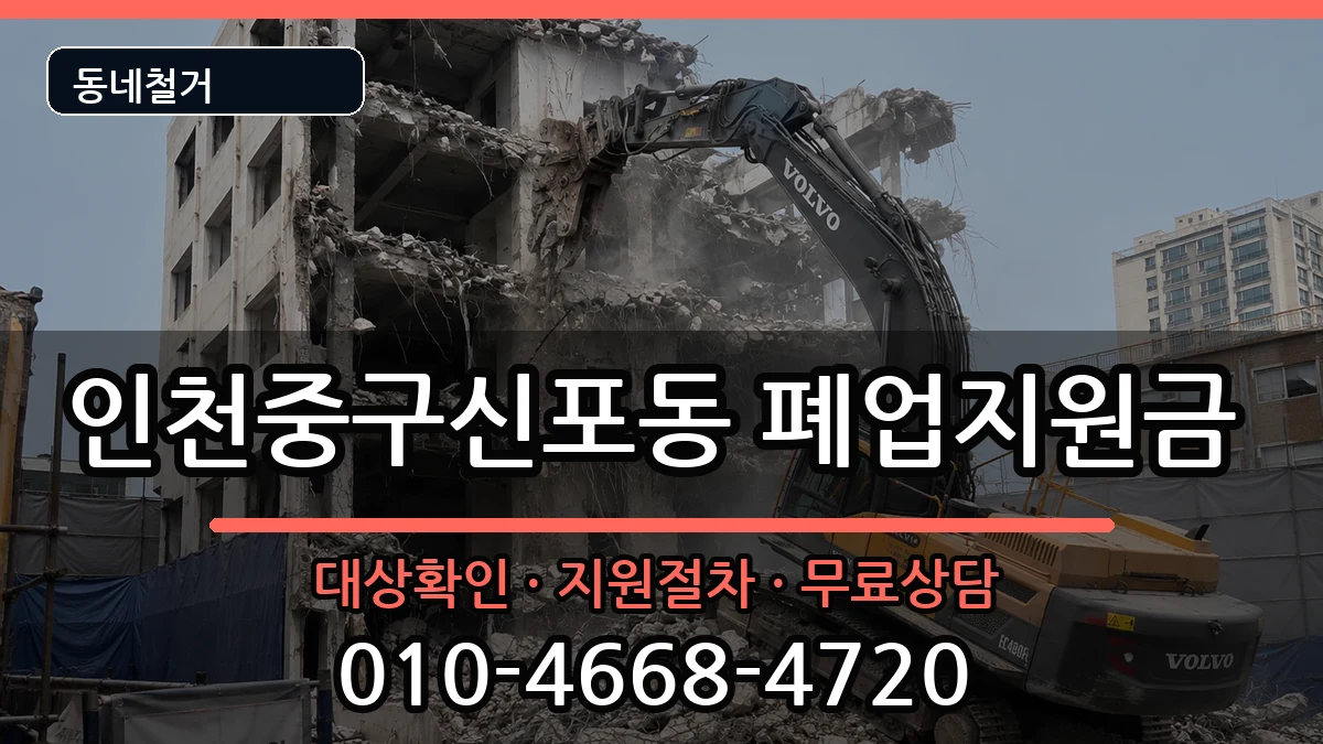 인천중구신포동 폐업지원금 인천중구신포동 폐업지원금 현장 처리 안내 이미지 3