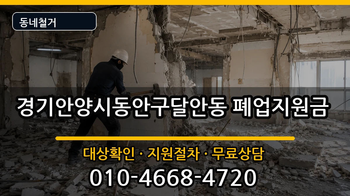 경기안양시동안구달안동 폐업지원금 현장 처리 안내 이미지 2