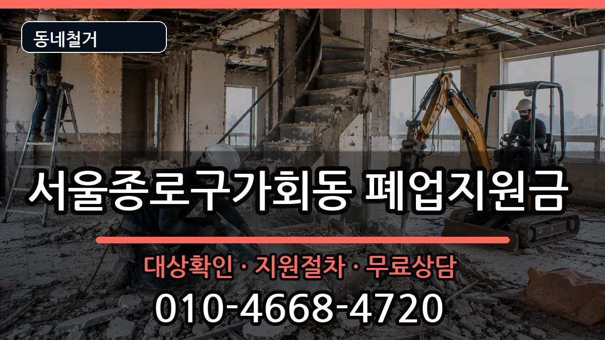 서울종로구가회동 폐업지원금 서울종로구가회동 폐업지원금 현장 처리 안내 이미지 2