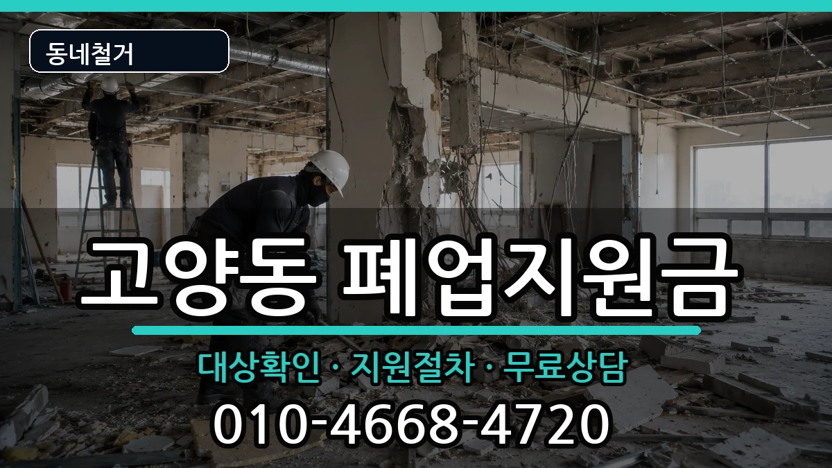 경기고양시덕양구고양동 폐업지원금 경기고양시덕양구고양동 폐업지원금 현장 처리 안내 이미지 2