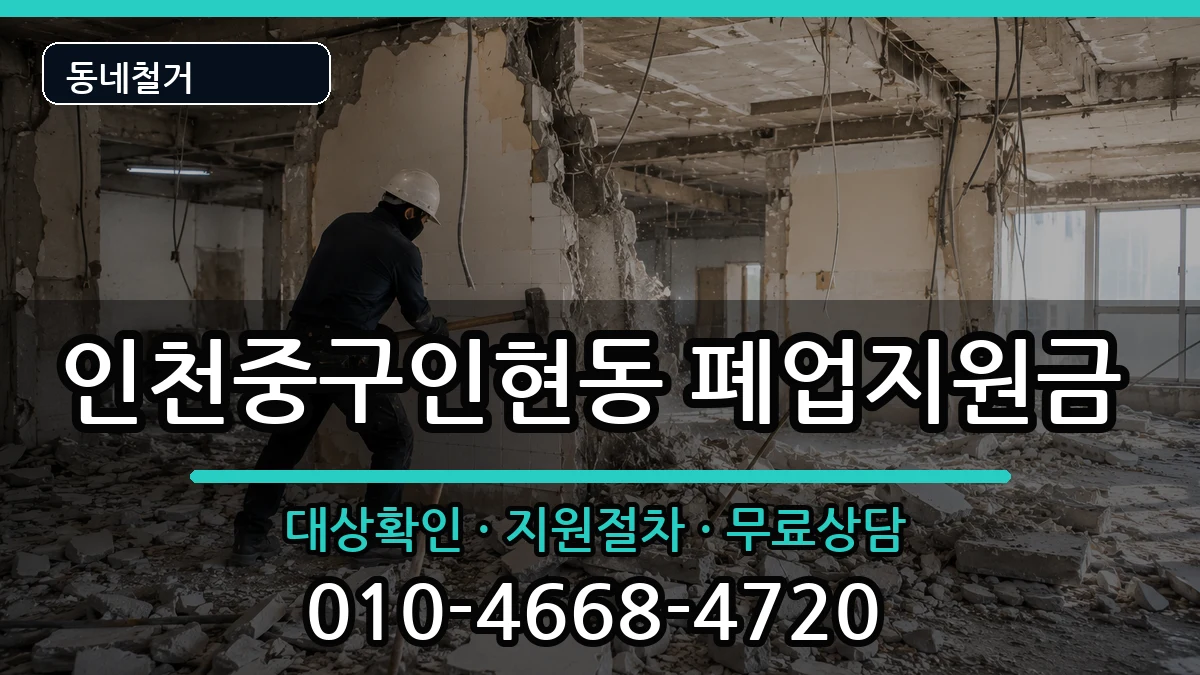 인천중구인현동 폐업지원금 인천중구인현동 폐업지원금 현장 처리 안내 이미지 2