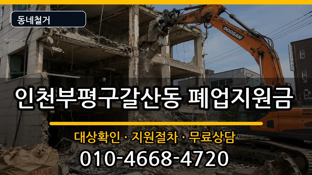 인천부평구갈산동 폐업지원금 현장 처리 안내 이미지 2