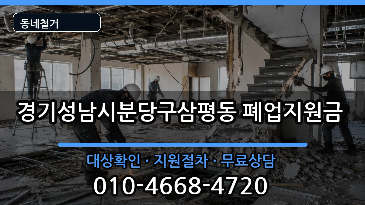 경기성남시분당구삼평동  폐업지원금 비용형