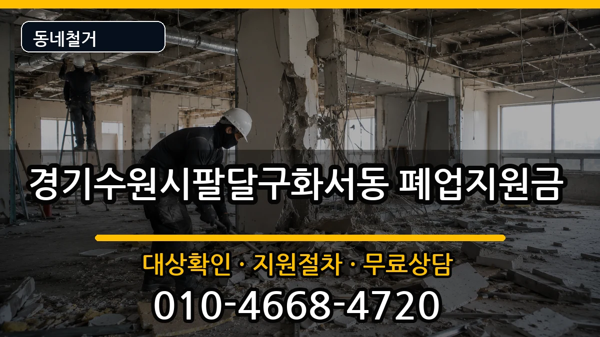 경기수원시팔달구화서동 폐업지원금 현장 처리 안내 이미지 2