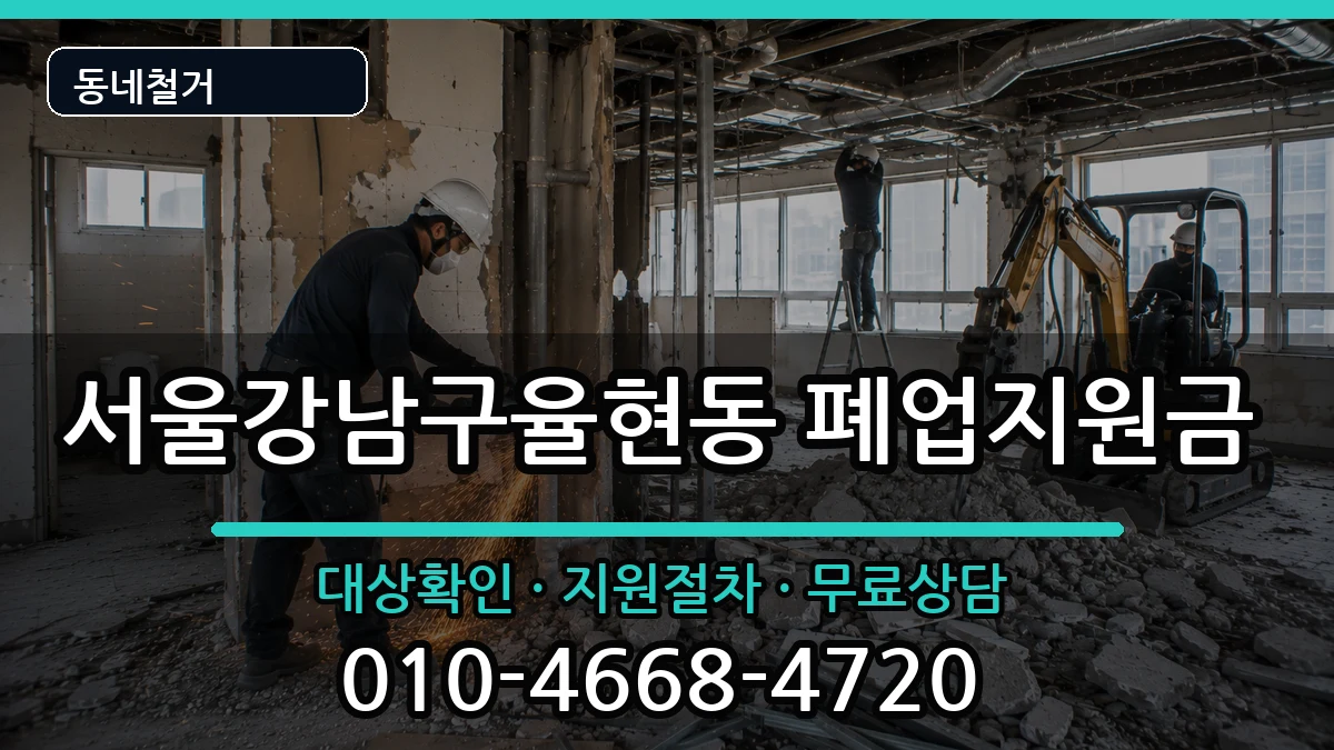 서울강남구율현동  폐업지원금 서류형