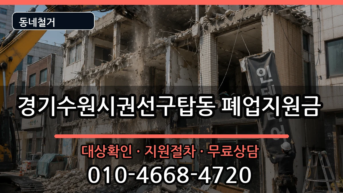 경기수원시권선구탑동 폐업지원금 경기수원시권선구탑동 폐업지원금 현장 처리 안내 이미지 2