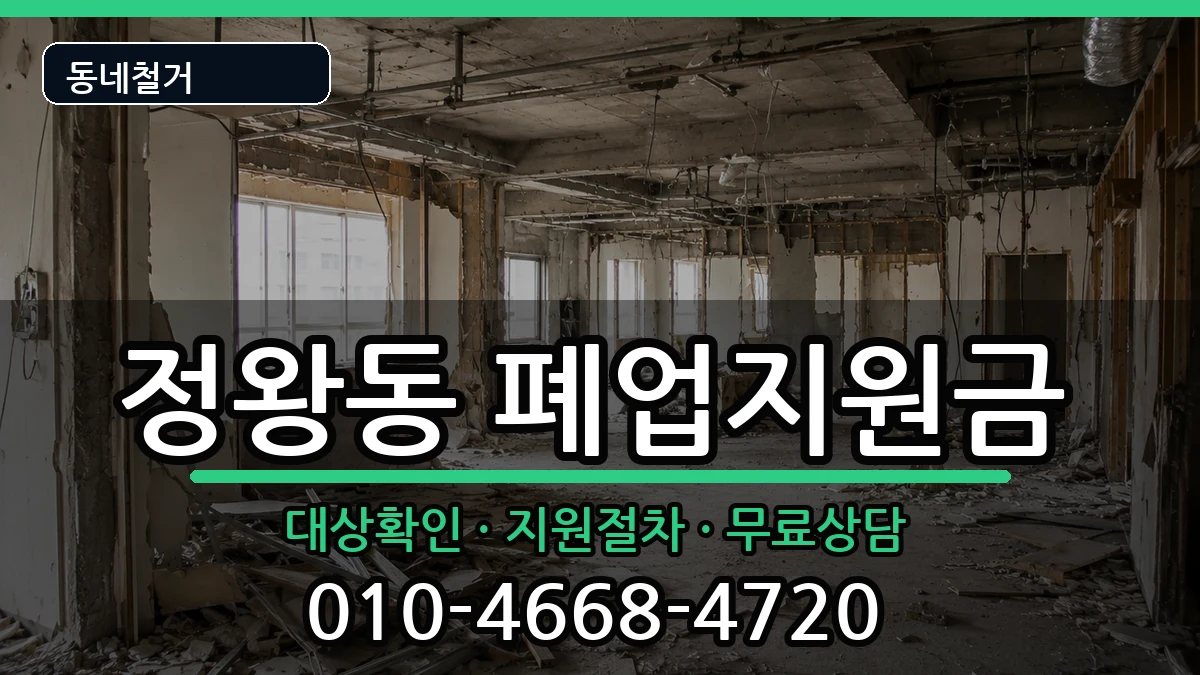 경기시흥시정왕동 폐업지원금 현장 처리 안내 이미지 1