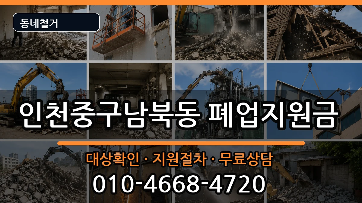 인천중구남북동 폐업지원금 인천중구남북동 폐업지원금 현장 처리 안내 이미지 1