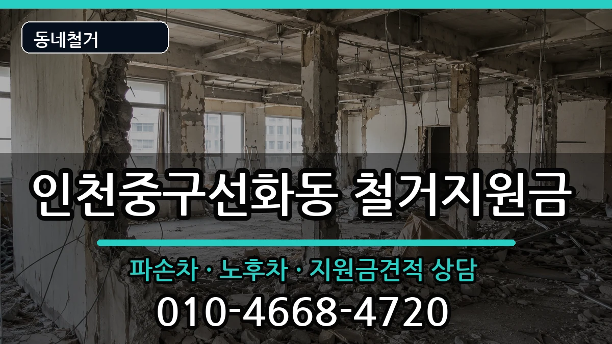 인천중구선화동  철거지원금 FAQ형