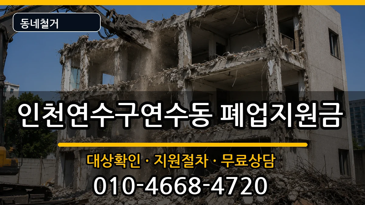 인천연수구연수동 폐업지원금 인천연수구연수동 폐업지원금 현장 처리 안내 이미지 2