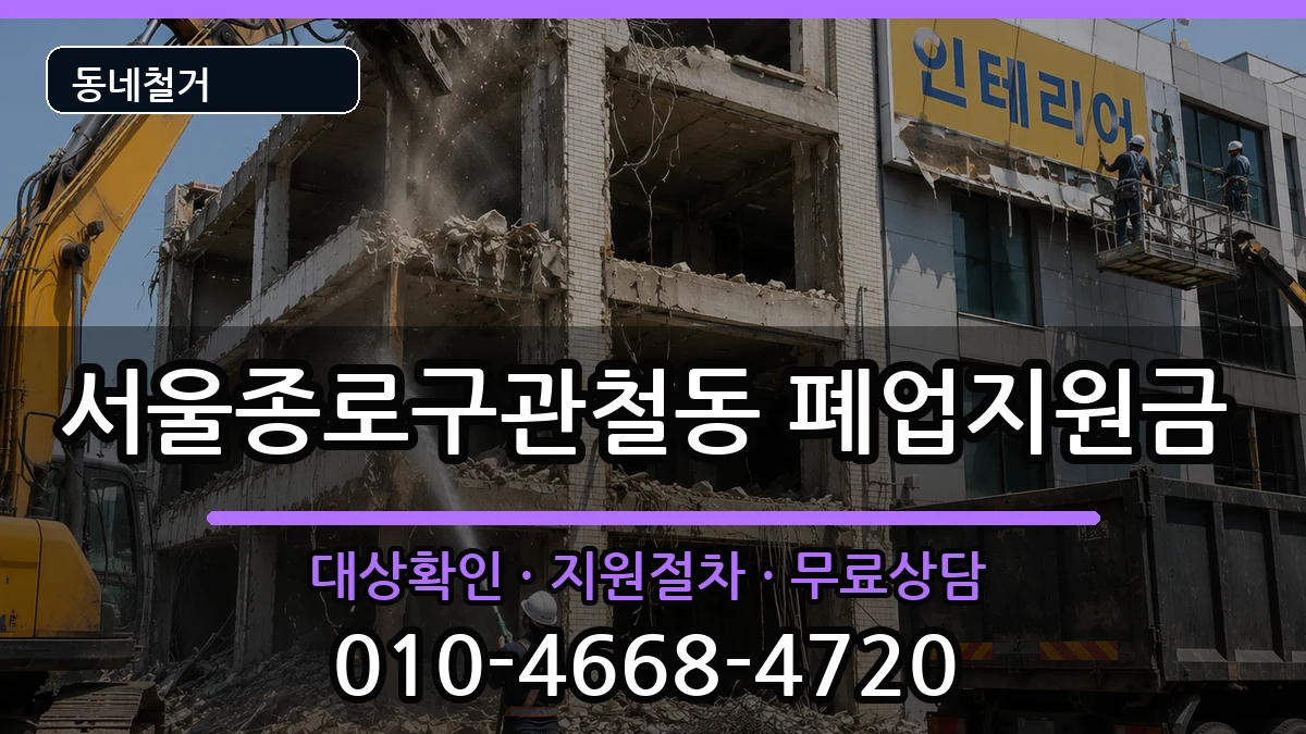 서울종로구관철동 폐업지원금 현장 처리 안내 이미지 3