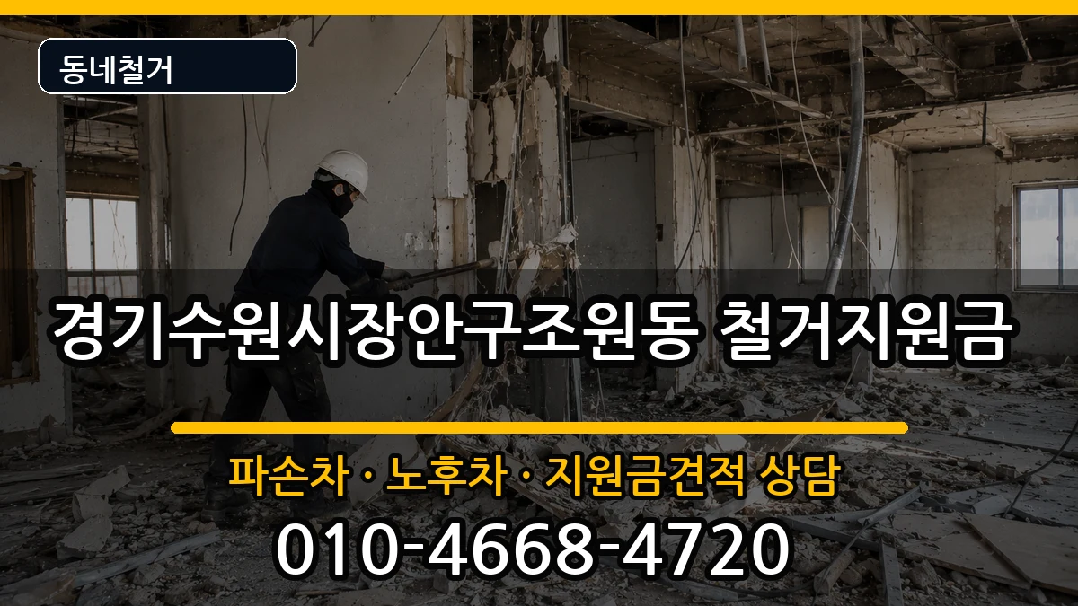경기수원시장안구조원동 철거지원금 현장 처리 안내 이미지 1