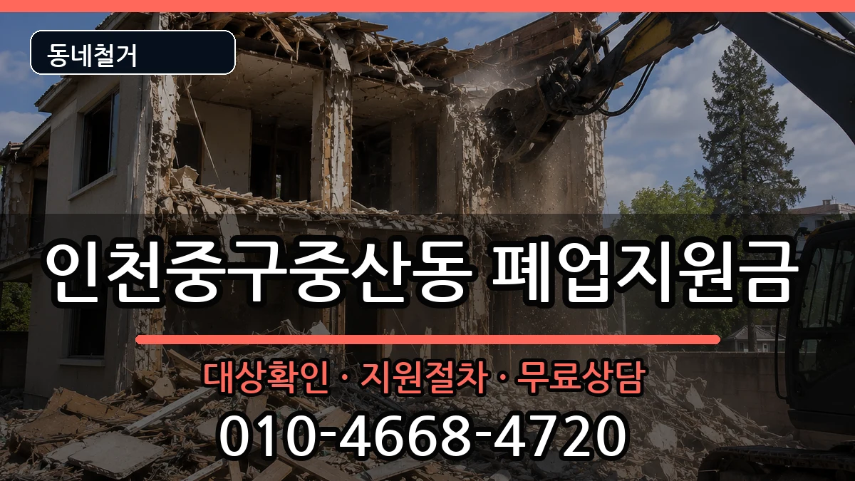 인천중구중산동 폐업지원금 인천중구중산동 폐업지원금 현장 처리 안내 이미지 2