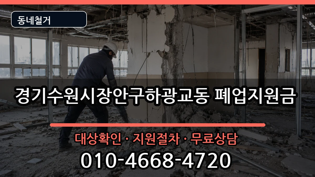 경기수원시장안구하광교동  폐업지원금 사례형