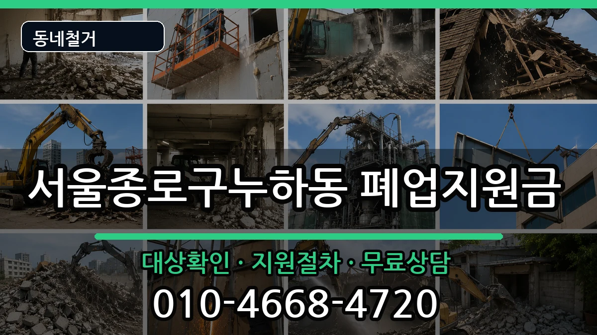 서울종로구누하동  폐업지원금 정보형