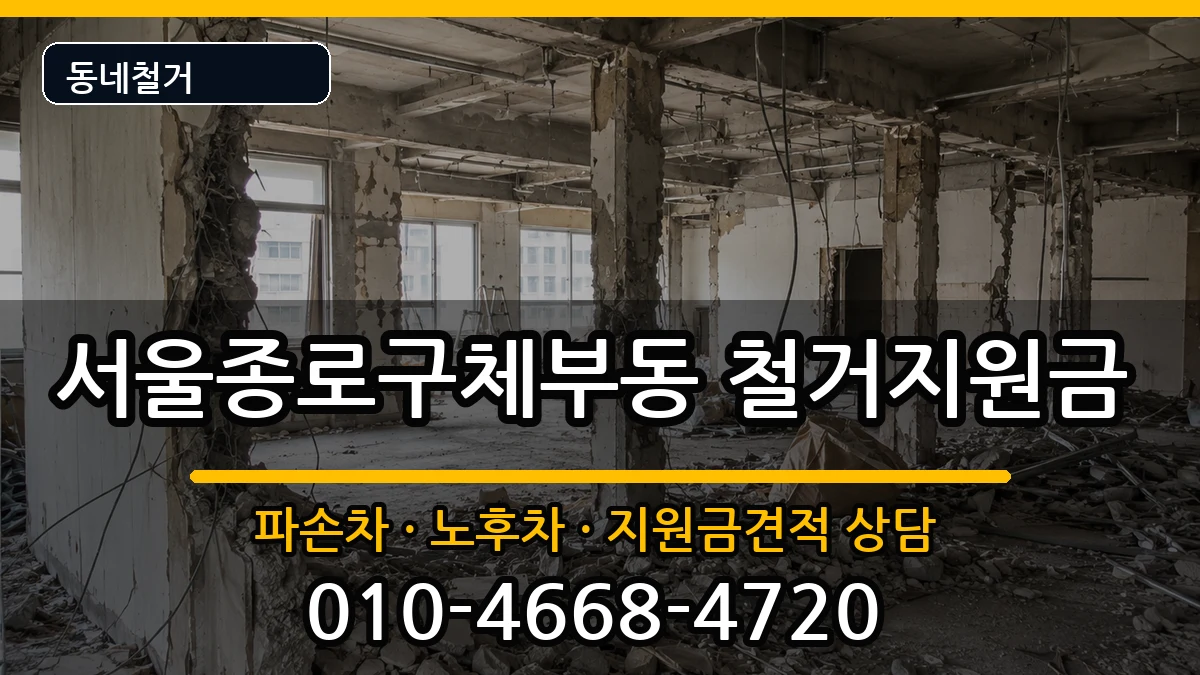 서울종로구체부동  철거지원금 FAQ형