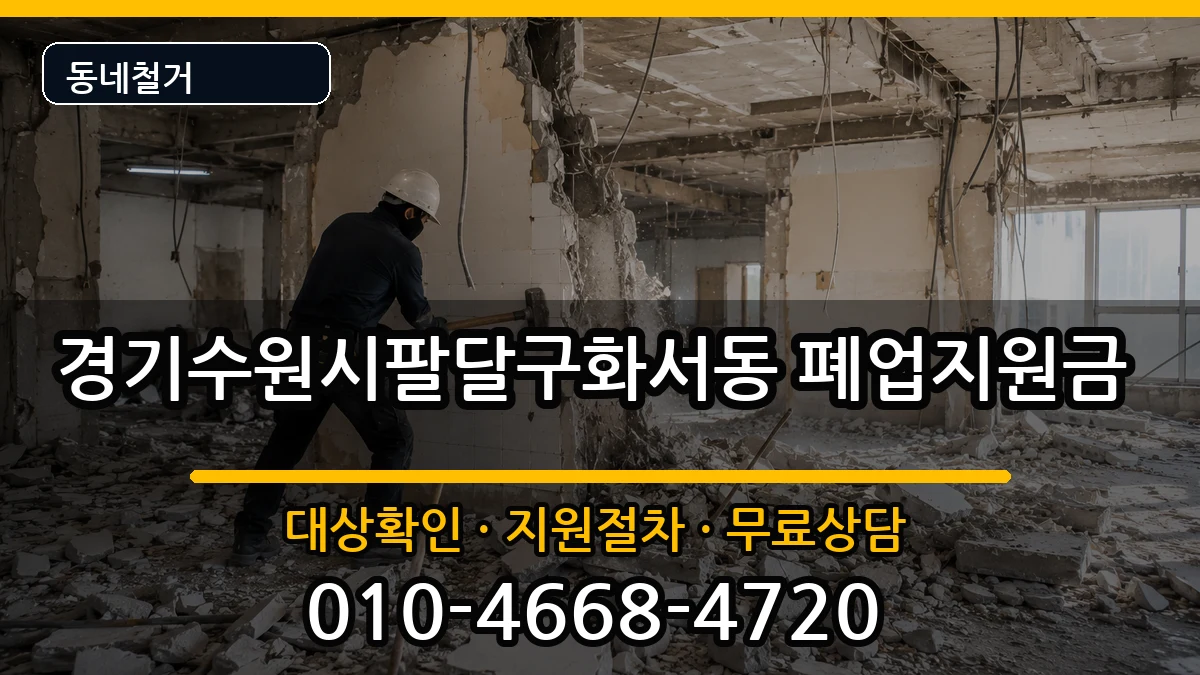 경기수원시팔달구화서동 폐업지원금 현장 처리 안내 이미지 1