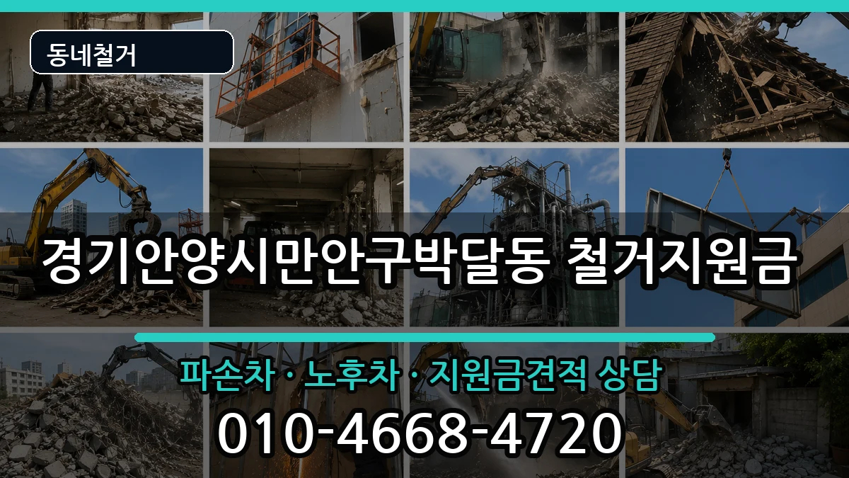 경기안양시만안구박달동 철거지원금 현장 처리 안내 이미지 2