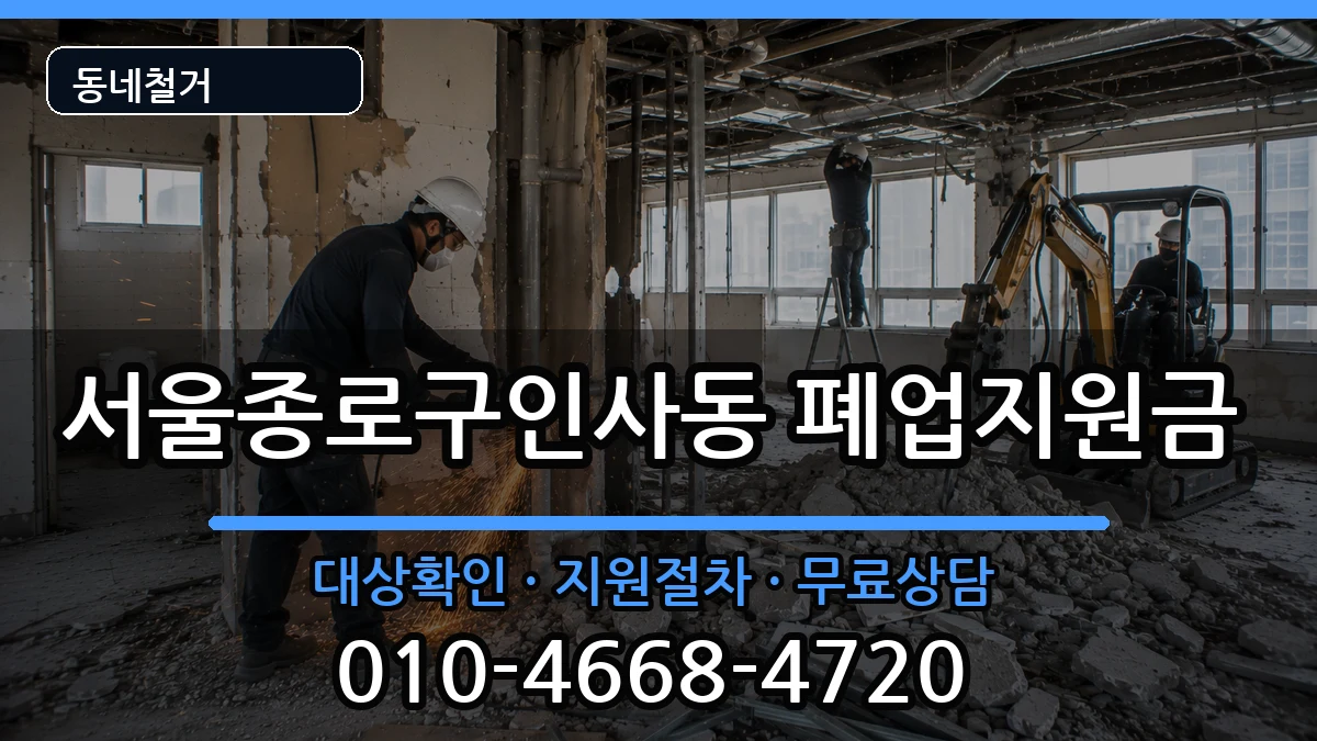 서울종로구인사동 폐업지원금 서울종로구인사동 폐업지원금 현장 처리 안내 이미지 2