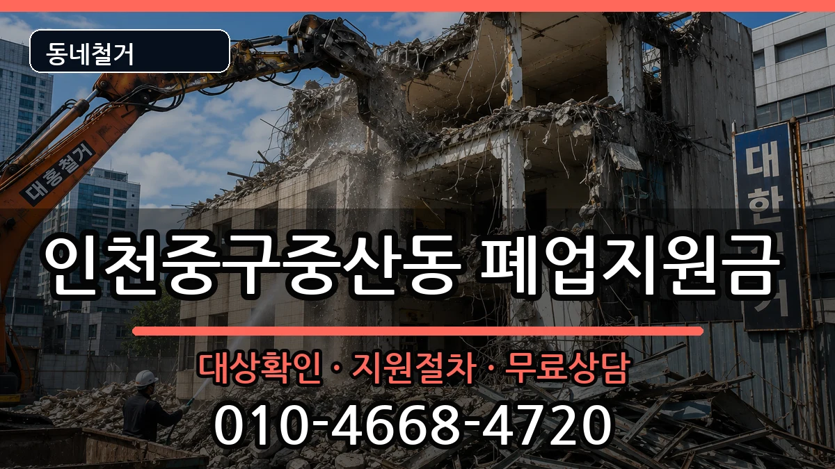 인천중구중산동 폐업지원금 인천중구중산동 폐업지원금 현장 처리 안내 이미지 3