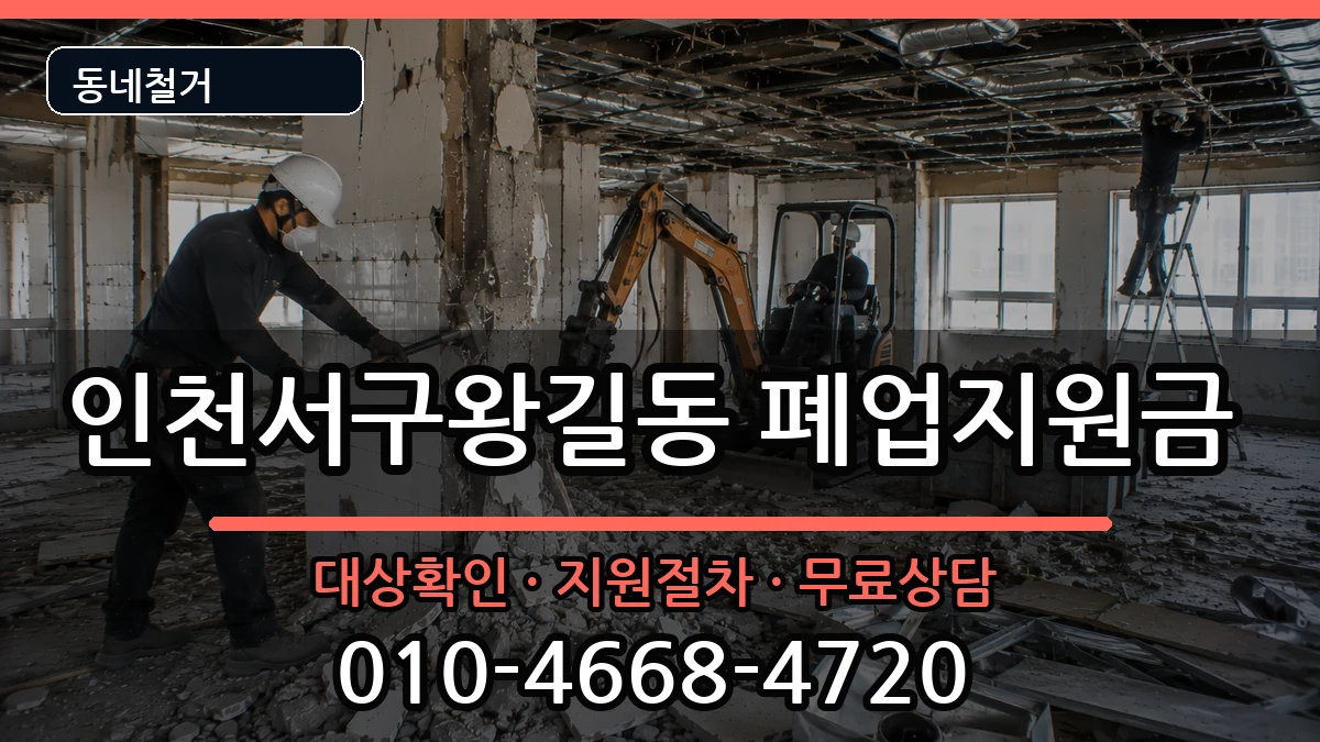 인천서구왕길동 폐업지원금 인천서구왕길동 폐업지원금 현장 처리 안내 이미지 3