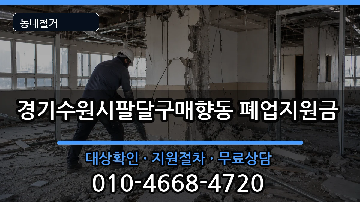 경기수원시팔달구매향동  폐업지원금 사례형