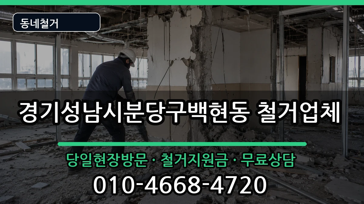 경기성남시분당구백현동 철거 현장 처리 안내 이미지 3