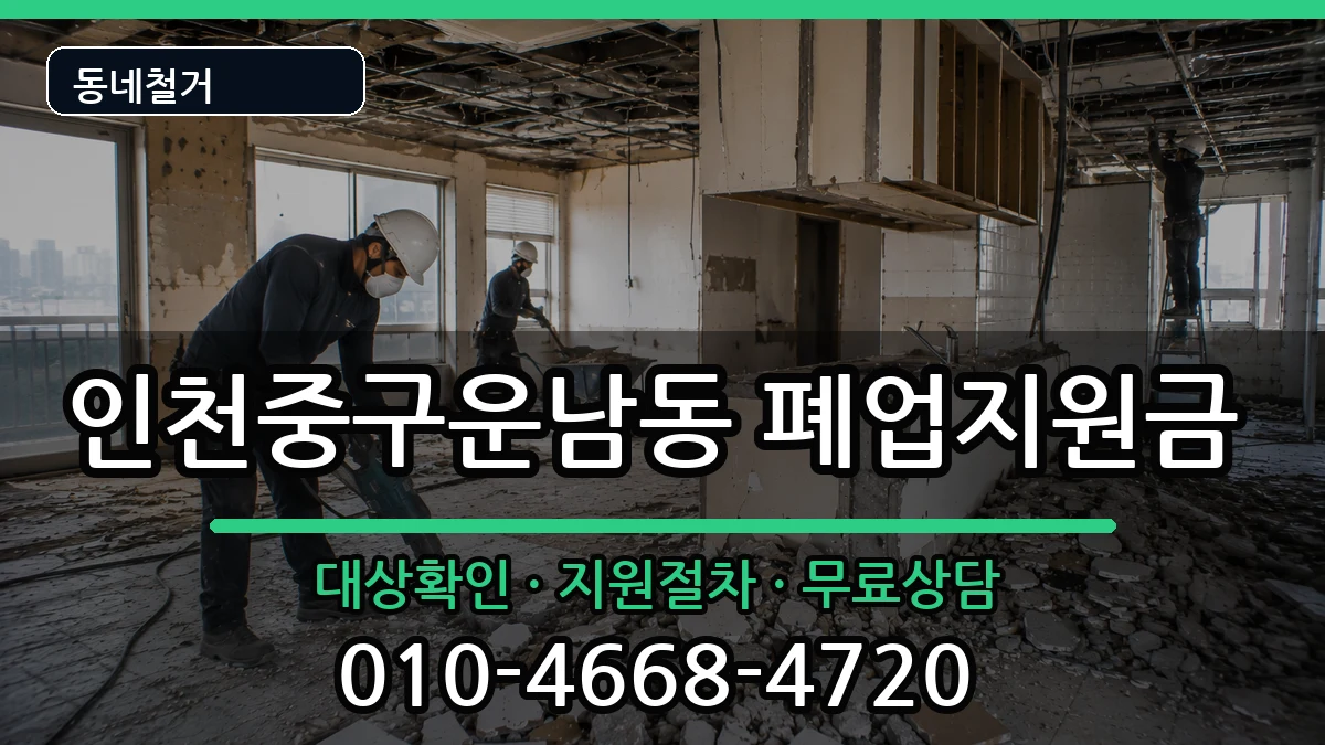 인천중구운남동 폐업지원금 인천중구운남동 폐업지원금 현장 처리 안내 이미지 3