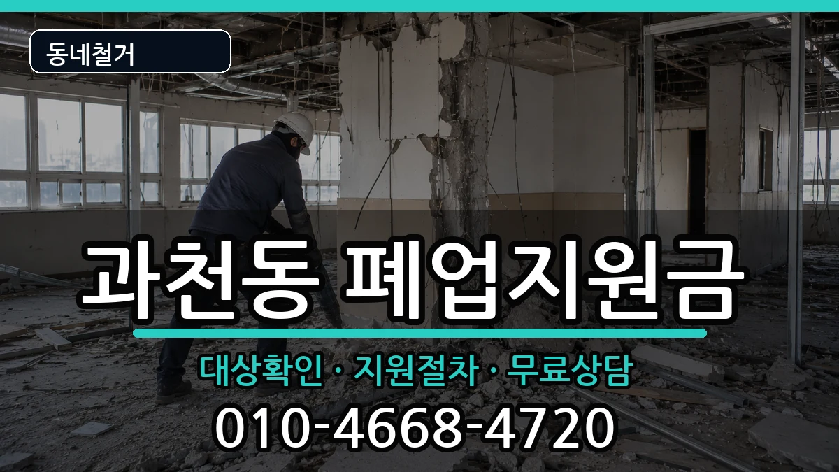 경기과천시과천동 폐업지원금 현장 처리 안내 이미지 1