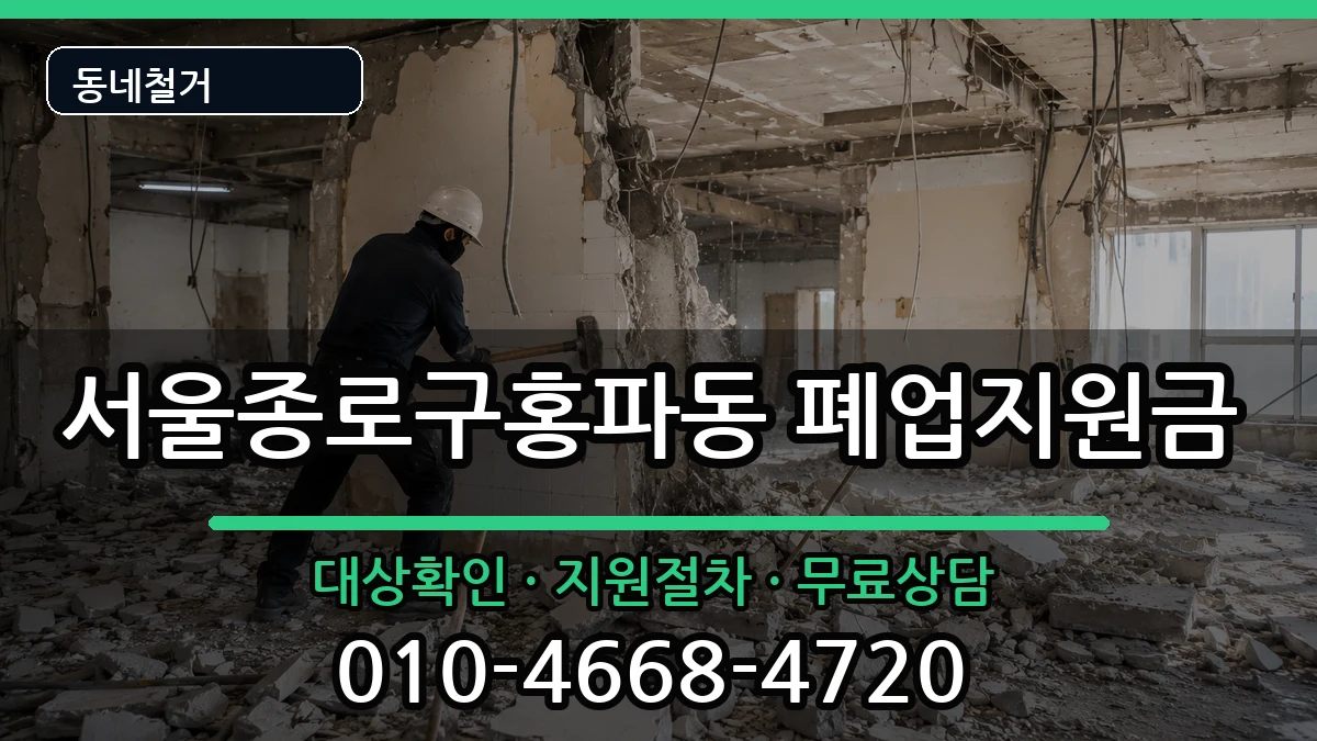 서울종로구홍파동  폐업지원금 질문형