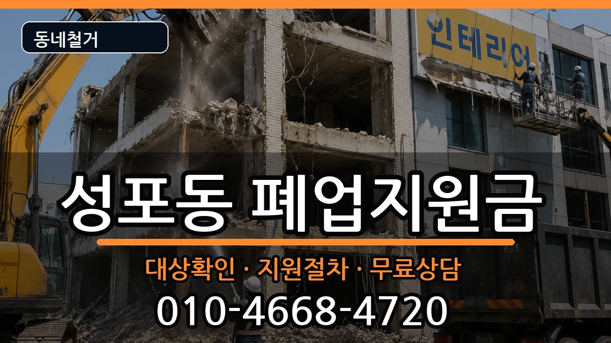 경기안산시상록구성포동 폐업지원금 경기안산시상록구성포동 폐업지원금 현장 처리 안내 이미지 1