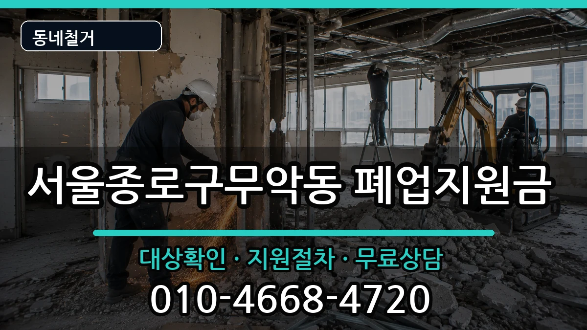 서울종로구무악동 폐업지원금 현장 처리 안내 이미지 3