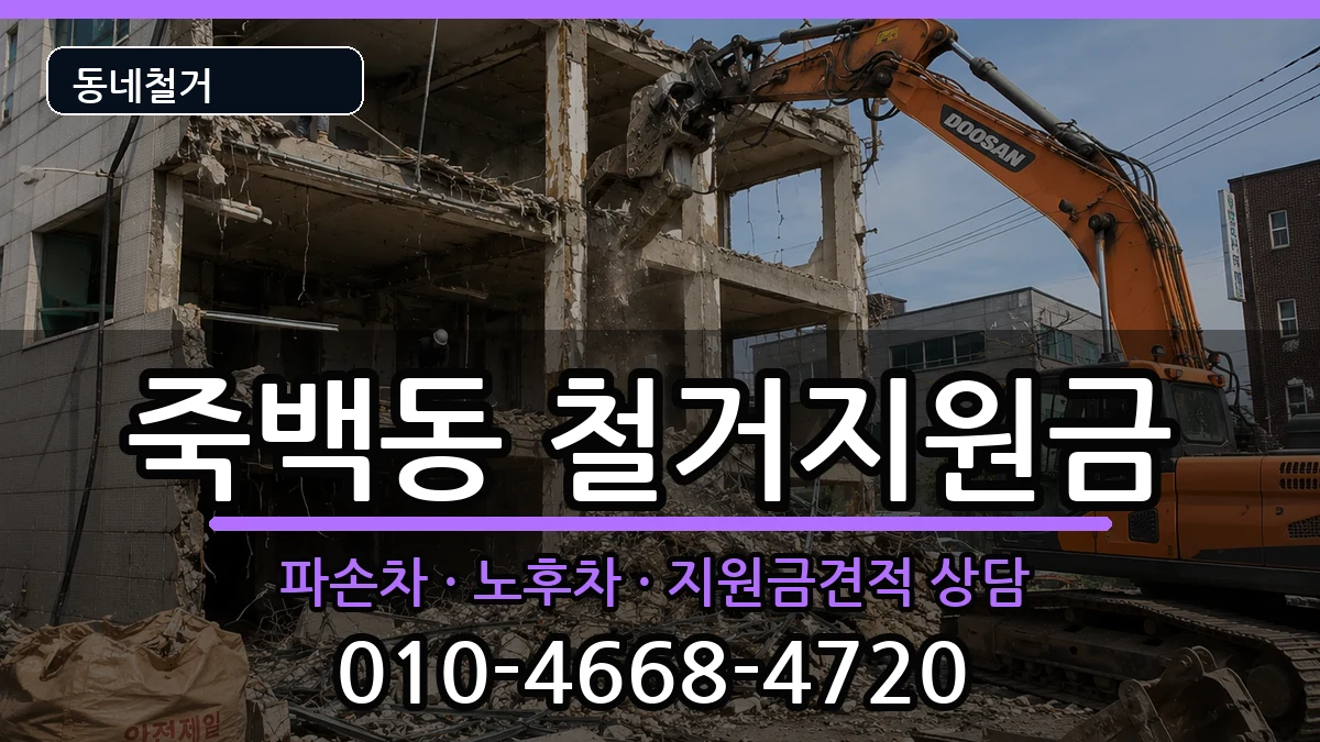 경기평택시죽백동  철거지원금 주의사항형