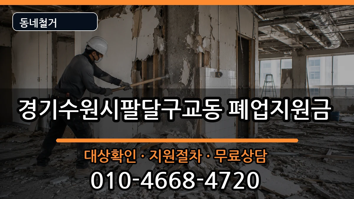 경기수원시팔달구교동 폐업지원금 경기수원시팔달구교동 폐업지원금 현장 처리 안내 이미지 2