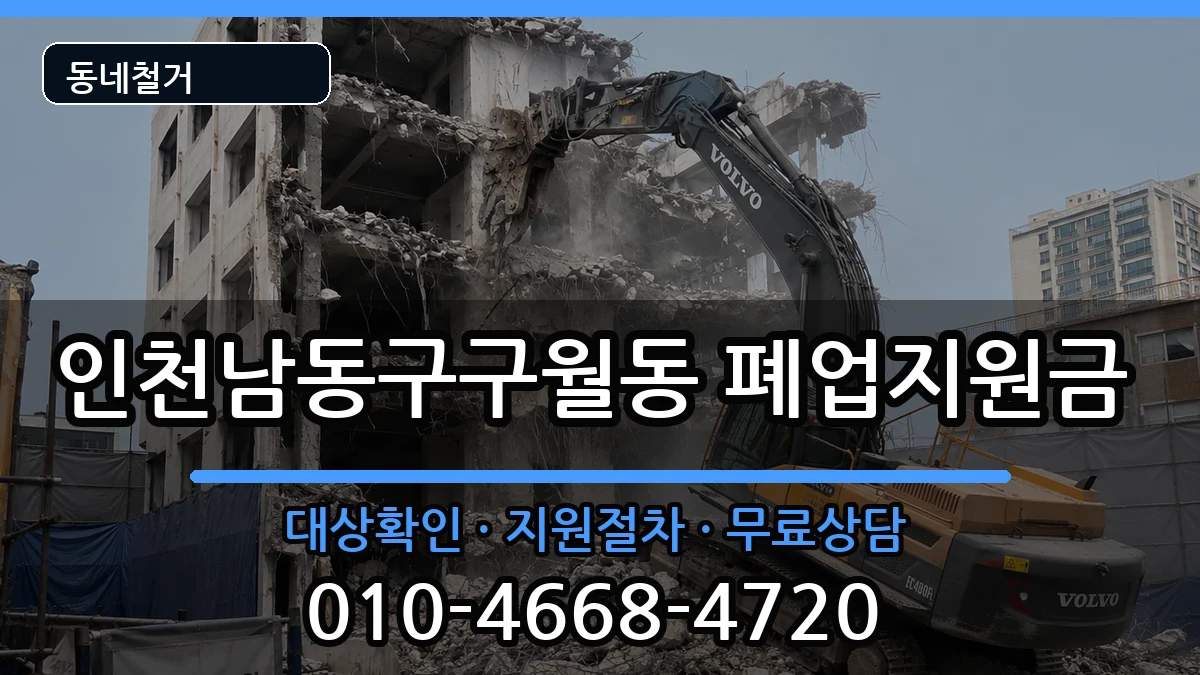 인천남동구구월동 폐업지원금 인천남동구구월동 폐업지원금 현장 처리 안내 이미지 2